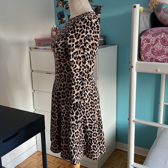 Kate Spade 3/4" Sleeve Leopard Print Ponte Dress! - Picture 7 of 16